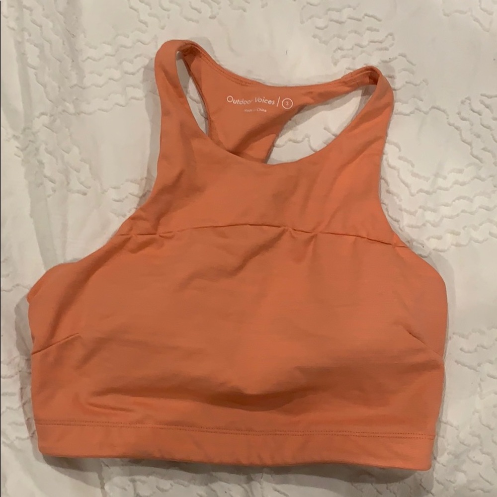 Outdoor Voices Tech Sweat Crop - Coral - Size S